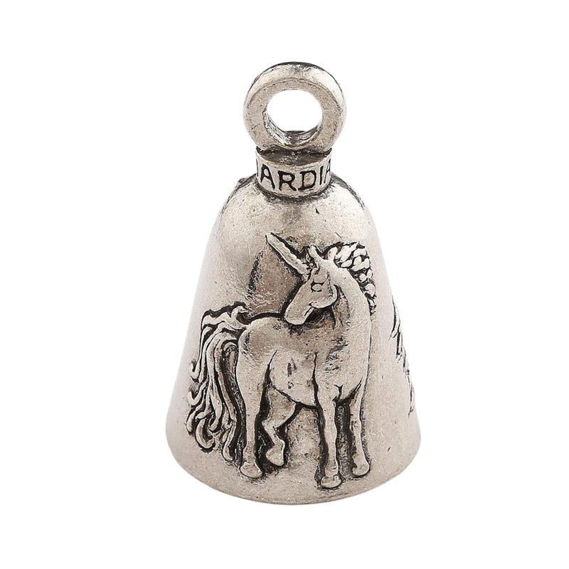 Guardian Bell Unicorn Good Luck Bell w/Keyring & Black Velvet Gift Bag | Motorcycle Bell | Lead-Free Pewter | Good Luck Gift to Friends & Family | Bike Bell | Made in USA - Image 1